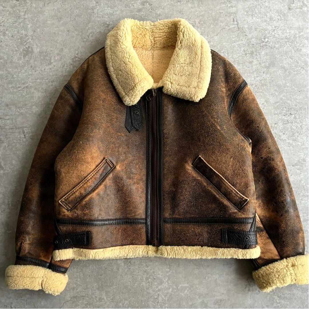 90's AVIATION【M】B-3 ムートン フライトジャケット 本革 羊革 - メルカリ