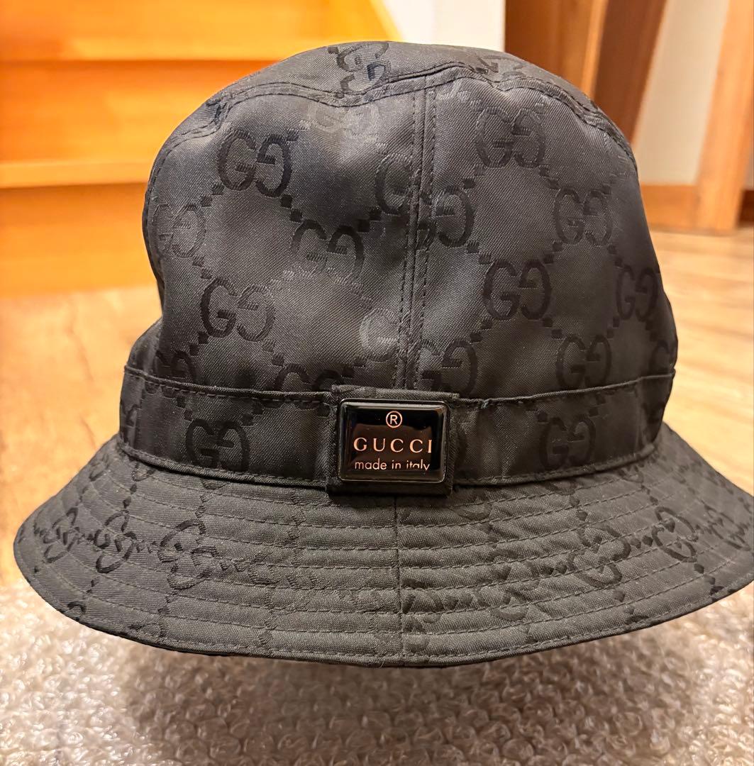 GUCCI バケットハット ブラック 中古・古着通販】GUCCI (グッチ) キルティングバケットハット ブラック