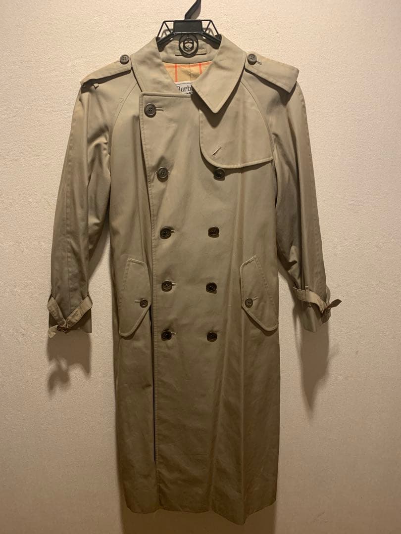 【極美品】英国製 90s バーバリー　トレンチコート　ベージュ　ノバチェック 極美品☆バーバリー トレンチコート 90s 白タグ ノバチェック 玉虫色