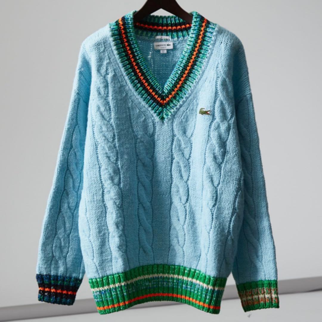 ラコステ デコラティブリブニット ティルデンセーター チルデンニット