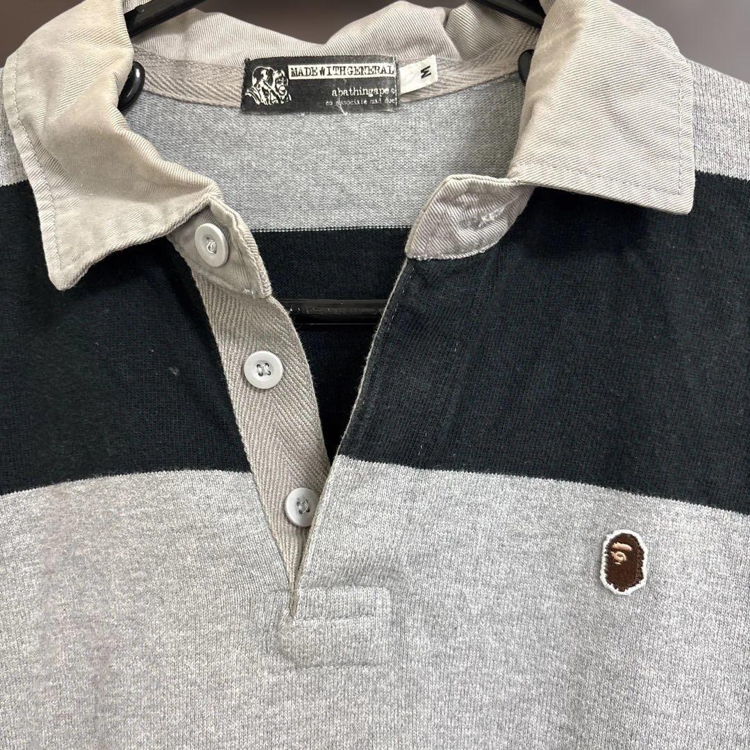 90s× A Bathing Ape 】ストライプポロシャツ Mサイズ - メルカリ