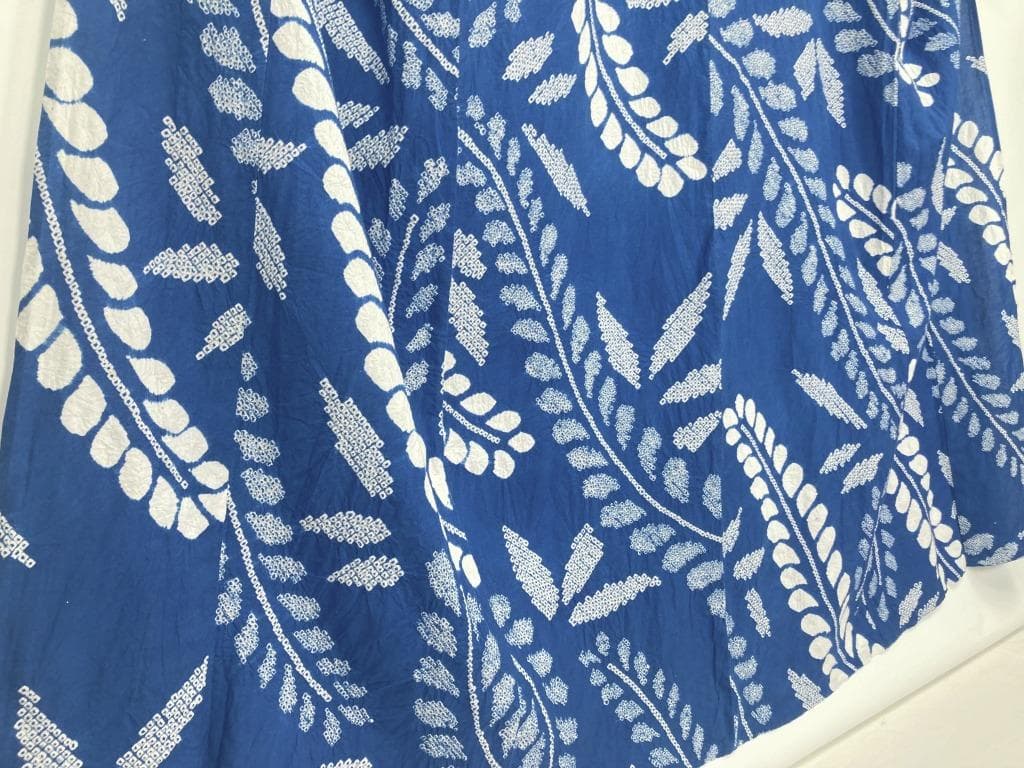 有松絞り【浴衣】希少品 藤の花 綿 夏着物 有松鳴海絞り 青 白 ブルー