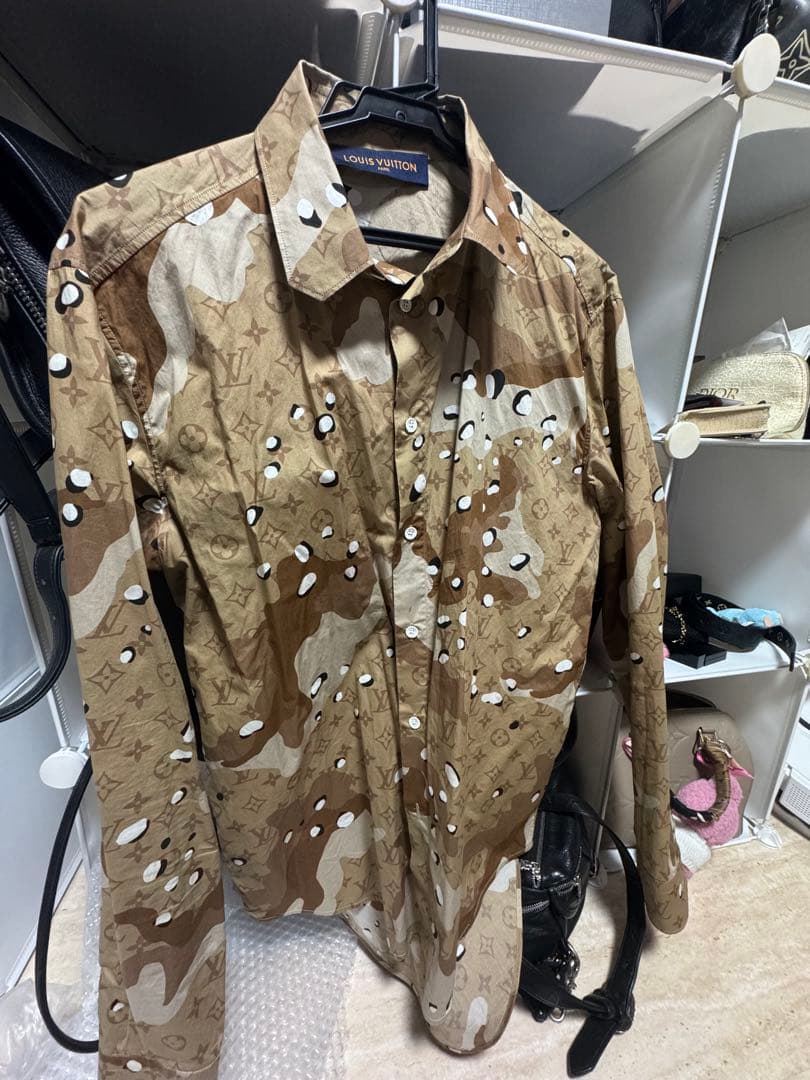 【美品】ルイヴィトン カモDNA オセアンモノグラム シャツ 長袖 総柄 S LOUIS VUITTON - ヴィトン LV カモDNAオセアンモノグラムシャツ 2020