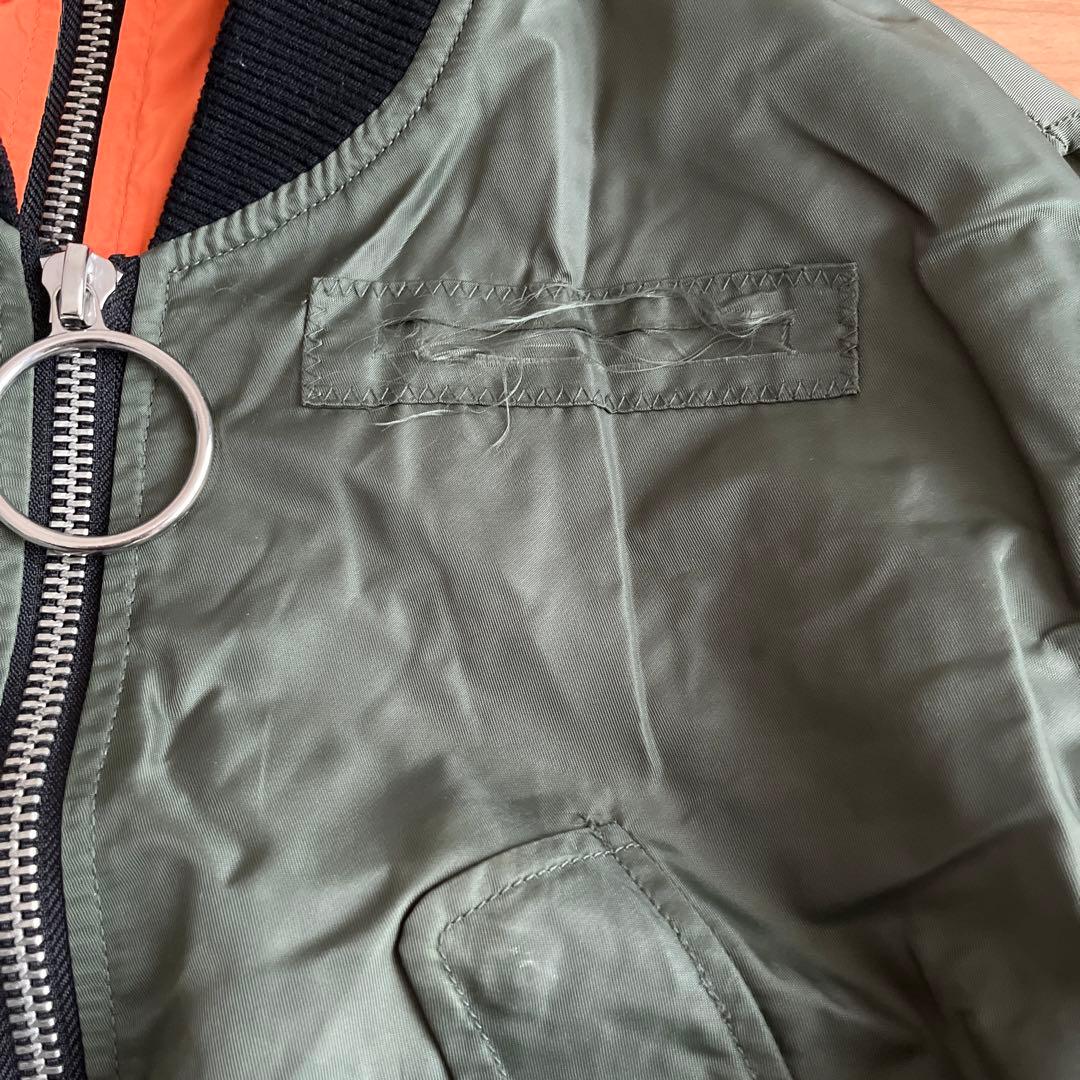 ZARA カーキクロップド MA-1 ジャケット - メルカリ