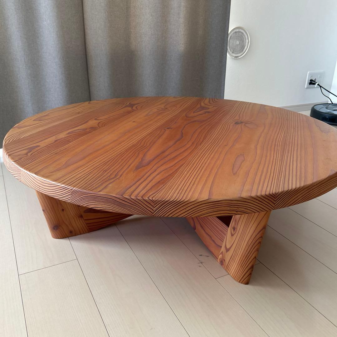 マ*タ様 飛騨産業キツツキ 直径約1m/高さ30cm木製座卓 - メルカリ