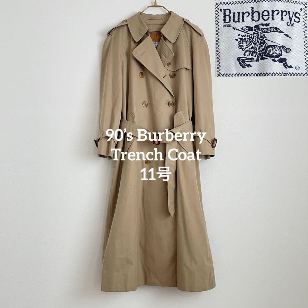 美品 Burberrys 11号 ノバチェック トレンチコート 着丈116cm 貴重希少 XL ヴィンテージ BURBERRY バーバリー ノバチェック トレンチ