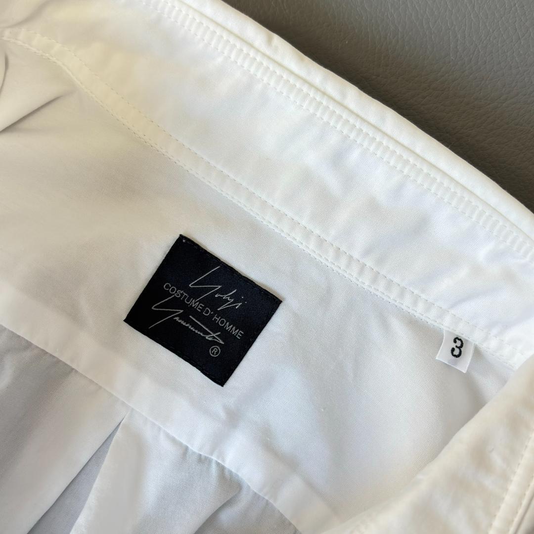 ヨウジヤマモトコスチュームドオム 長袖シャツ 台衿シャツ 白 サイズ3