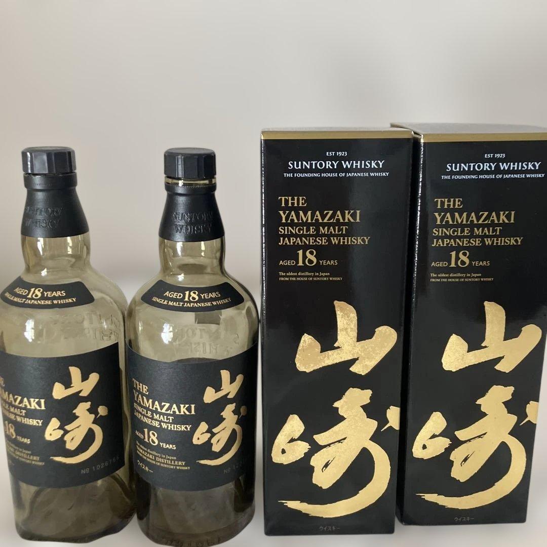 山崎18年　空瓶　2本セット Yahoo!オークション -「山崎18年 空き瓶」の落札相場・落札価格