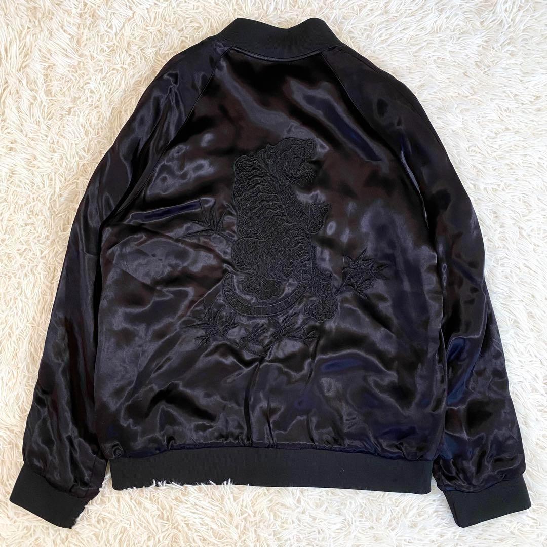 ZARA ザラ XL スカジャン ブラック 黒 刺繍 虎 タイガー レーヨン
