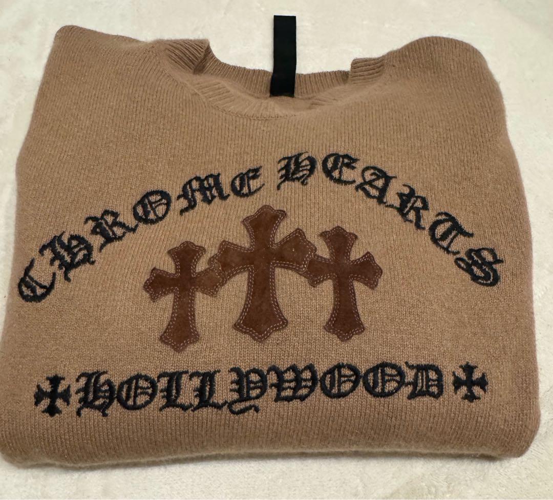 CHROME HEARTS（クロムハーツ）のベージュニットセーター、美品 - メルカリ