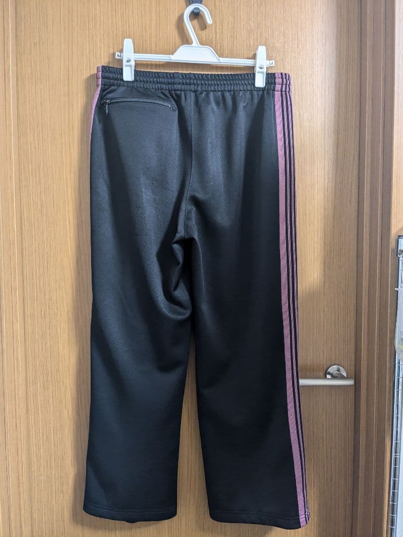 needles ニードルス ストレート トラックパンツ ブラック×ピンク