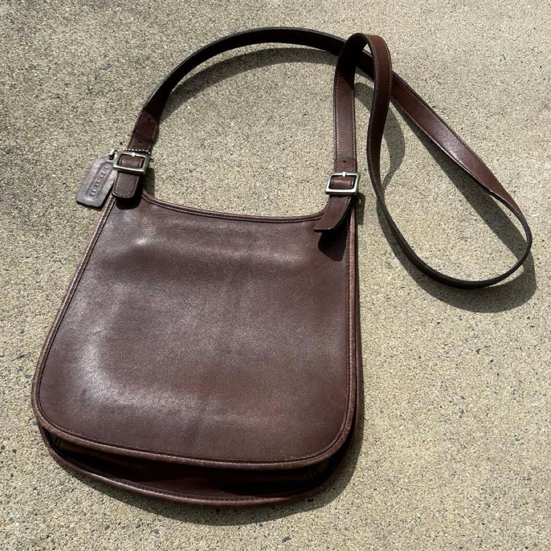 【早い者勝ち】オールドコーチ ショルダーバッグ ポシェット USA製 高品質 USA製 COACH オールドコーチ フラップタイプ レザー ショルダーバッグ