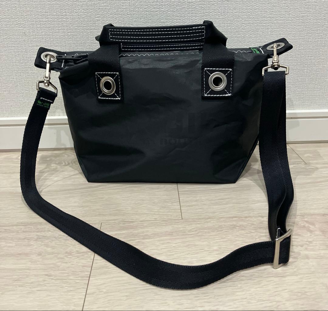 美品 JIB ファスナートートバッグ SS ショルダーベルト付き 黒