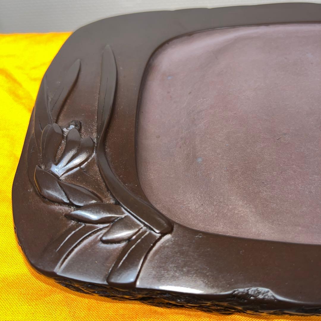 ⭕️赤間硯 蘭文研 伝統工芸士 下井唯石 新品美品 1.2kg超 共桐箱