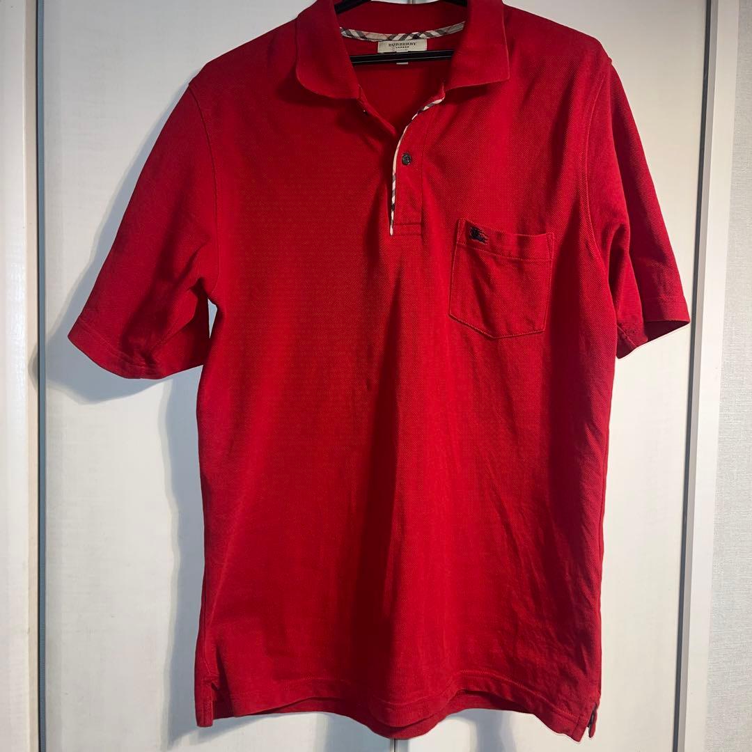 Burberry London ポロシャツ ノバチェック 赤 S - メルカリ