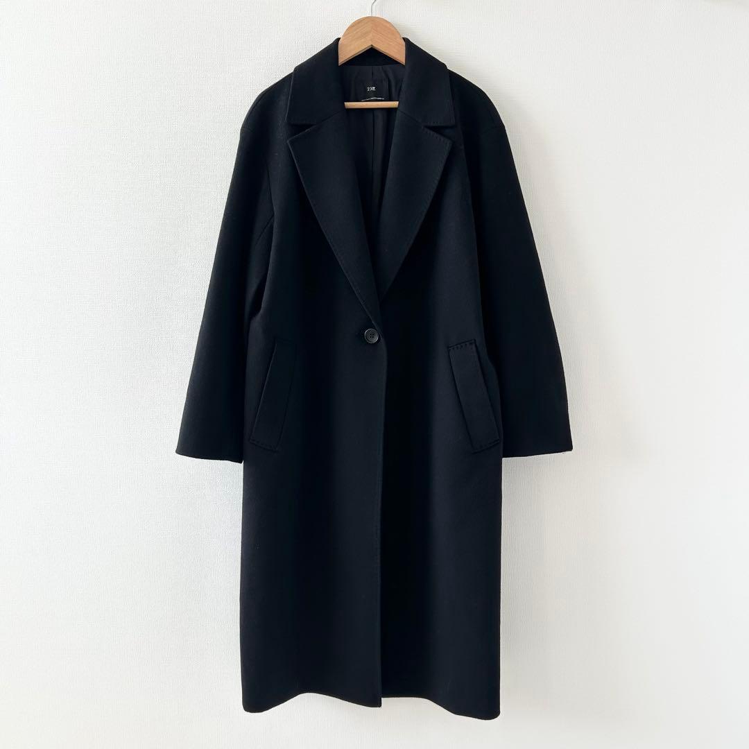 2023✨23区 ウールカシミヤビーバー チェスター コート　ブラック　38 ニジュウサンク 23区 【一部先行予約】ウールカシミヤビーバー