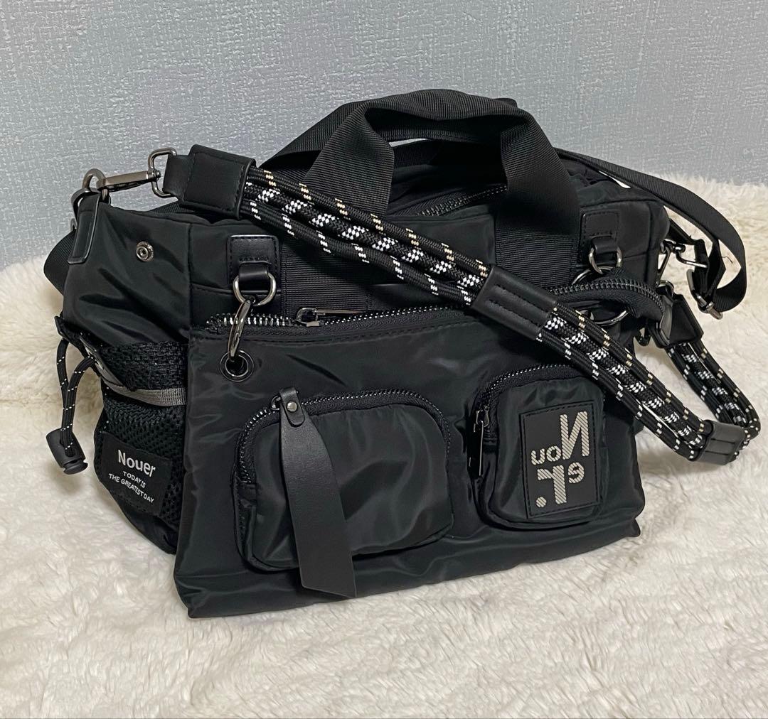 【美品】nouer ヌエール　マルチウェイポケットデザインミニBAG ブラック ヌエール nouer マルチウェイポケットデザインミニBAG （ブラック