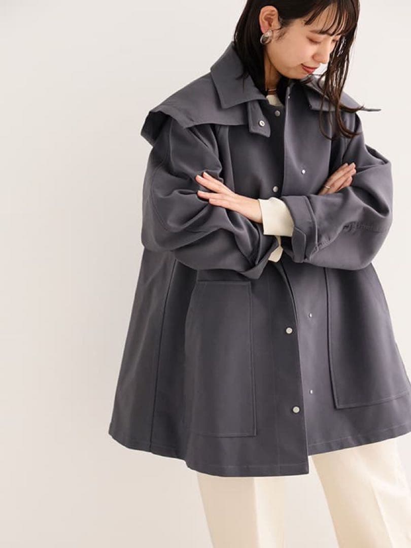 IENA 美品トリプルクロスフードコート36 春に☆フード取り外し可能