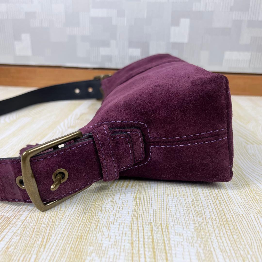 美品 Coach コーチ アクセサリーポーチ スエード パープル 紫 - メルカリ