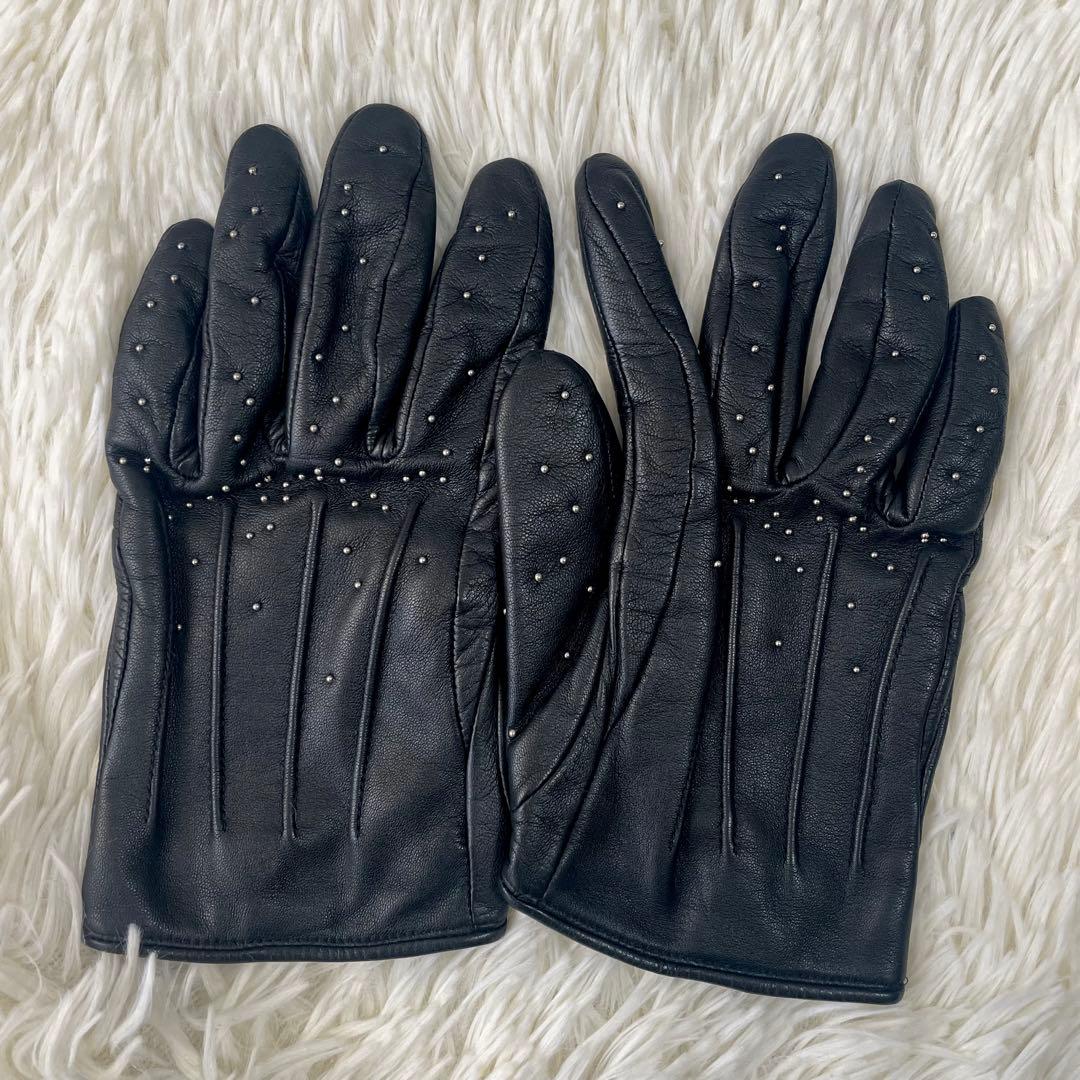 ラッドミュージシャン レザー手袋 スタッズ ブラック ラッドミュージシャン レザー手袋 スタッズ付き ブラック - メルカリ
