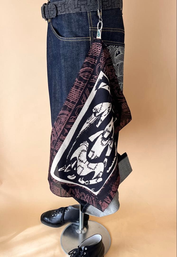 Nemeth ネメス:滲み抜染&着抜プリントバンダナ:ベルトループ装着可:美品 中古・古着通販】NEMETH (ネメス) 18AW立体裁断デニムパンツ