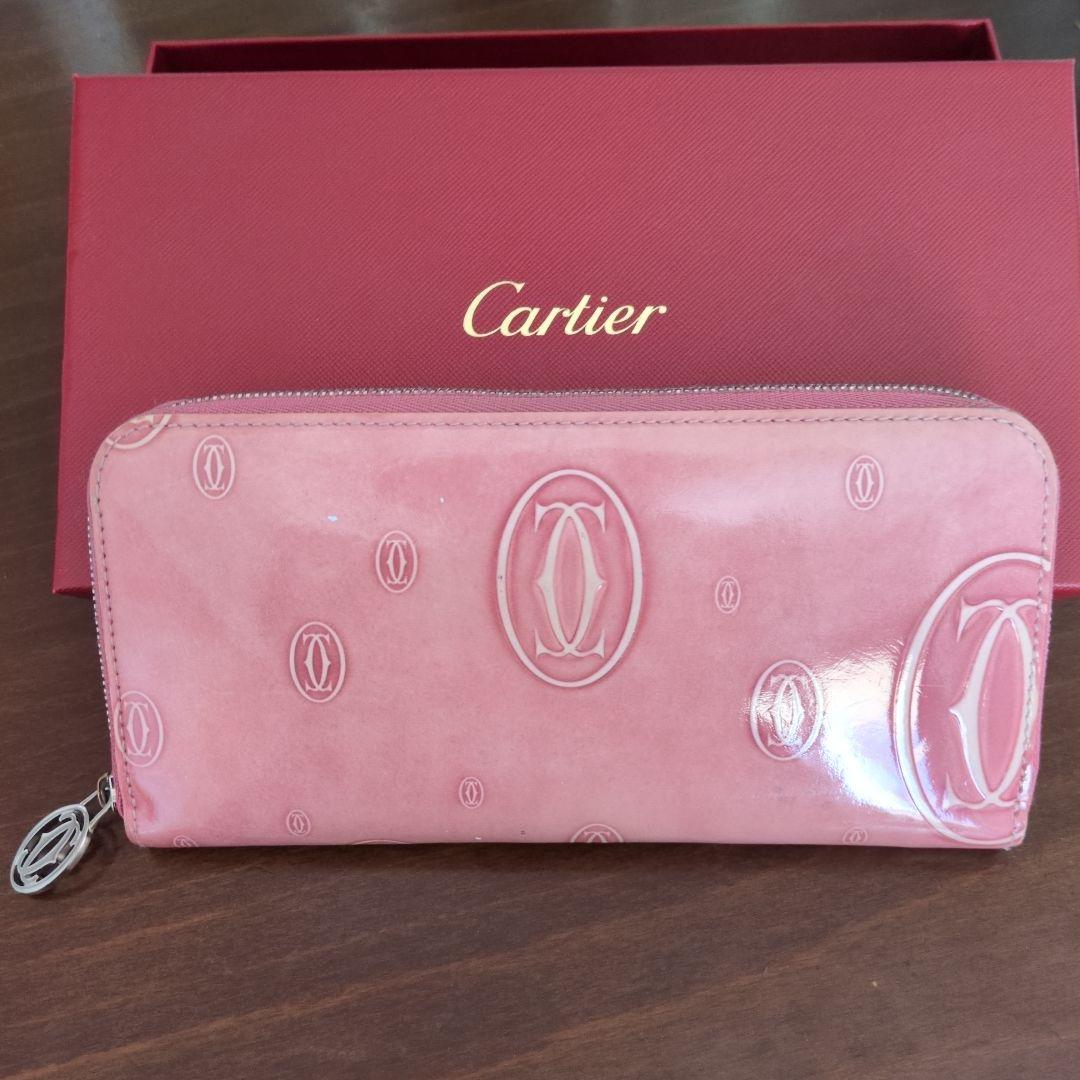 Cartier ハッピーバースデーラウンドファスナー長財布ピンク Cartier（カルティエ） カルティエ□ハッピーバースデー 長財布 ピンク