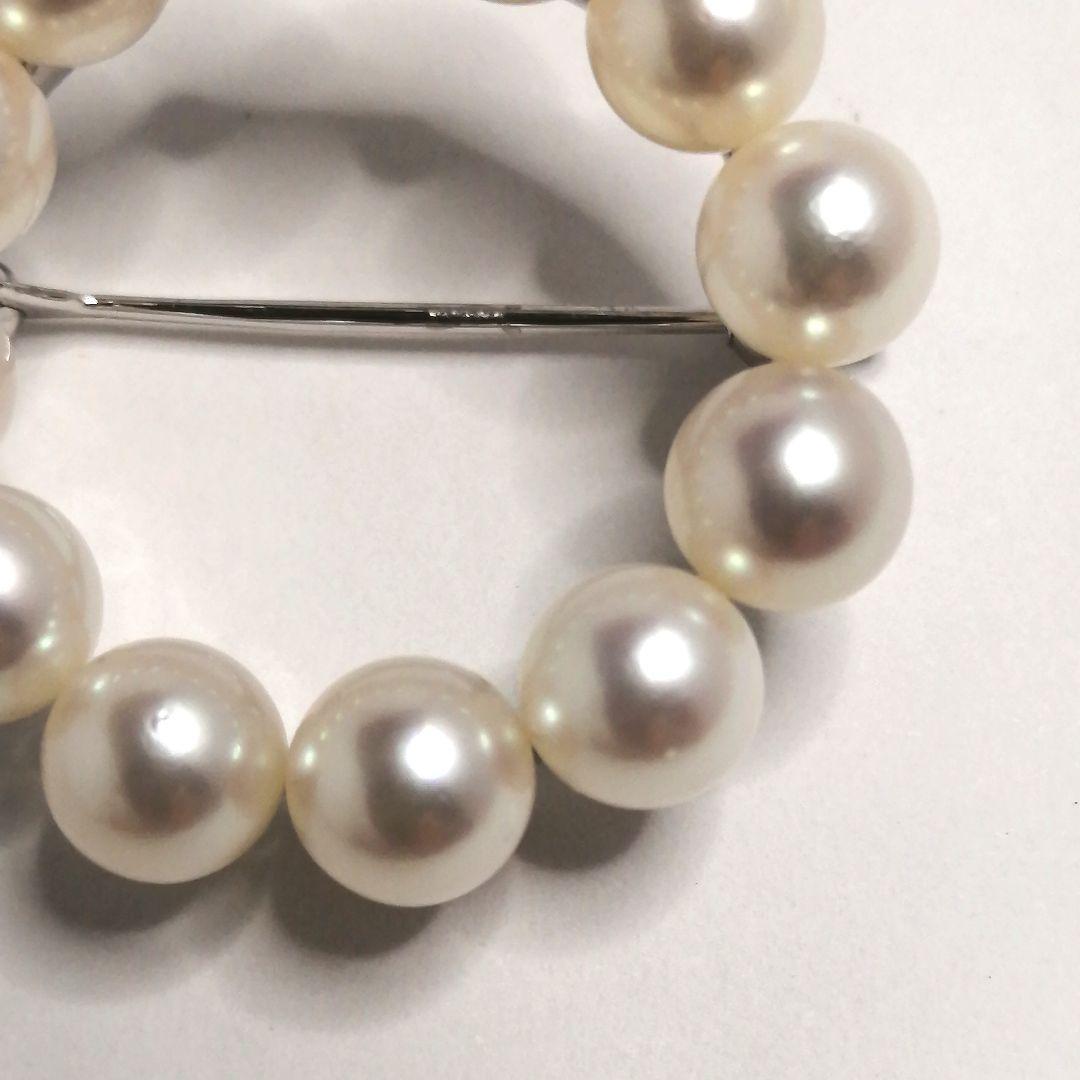 極美品✨TASAKI　アコヤ真珠　ブローチ　サークル　刻印　6.5mm　3cm