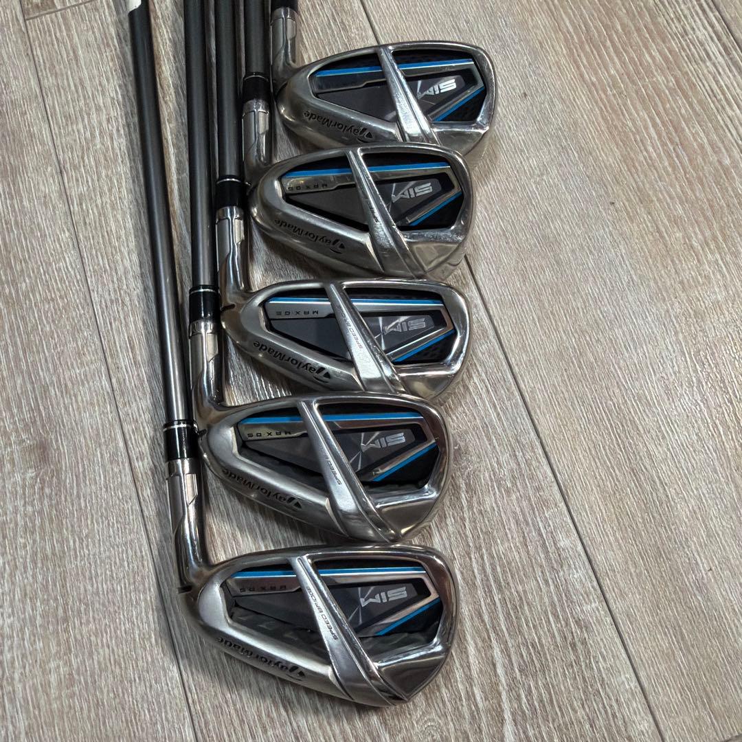 テーラーメイド　SIM MAX OSアイアン5本セット、カーボンシャフト、S 楽天市場】テーラーメイド SIM MAX OS アイアンセット 5本組 6-PW (KBS