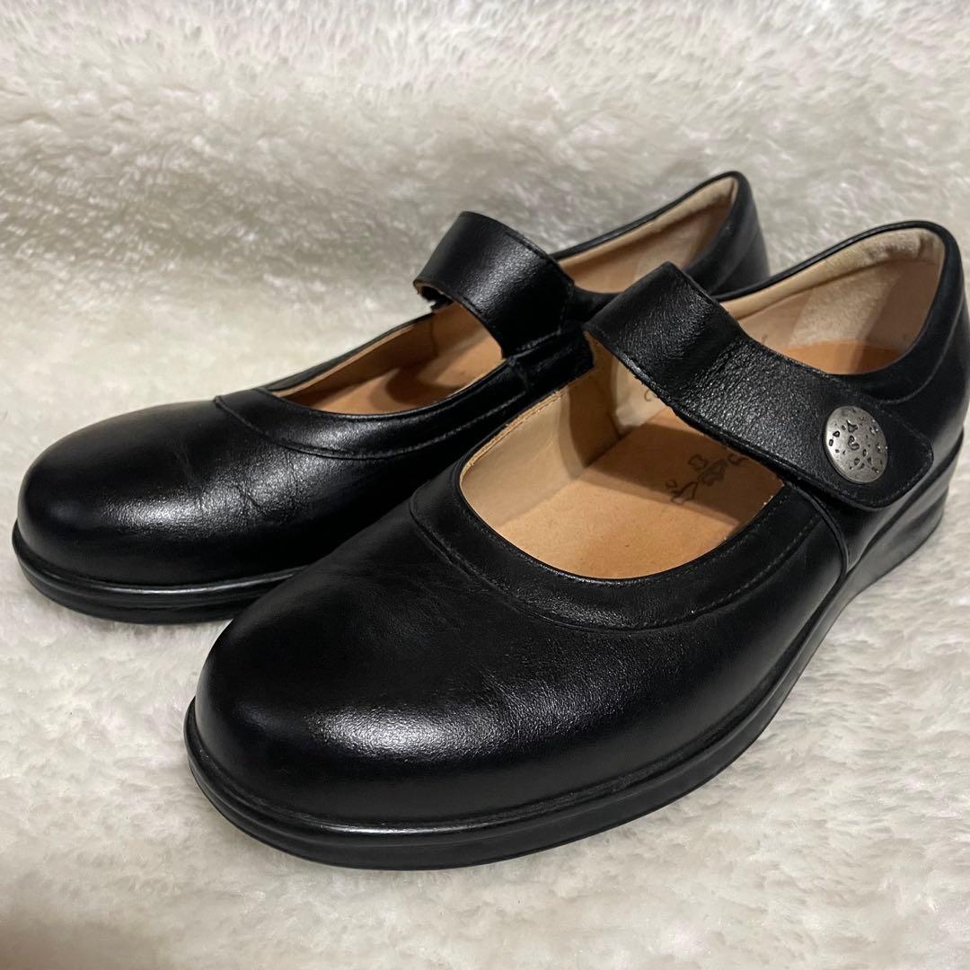 【極美品】Finn comfortフィンコンフォート 本革 黒 レザー フィン コンフォート レザー 黒の紐靴 サイズ7 1/2約(25.5cm) - メルカリ