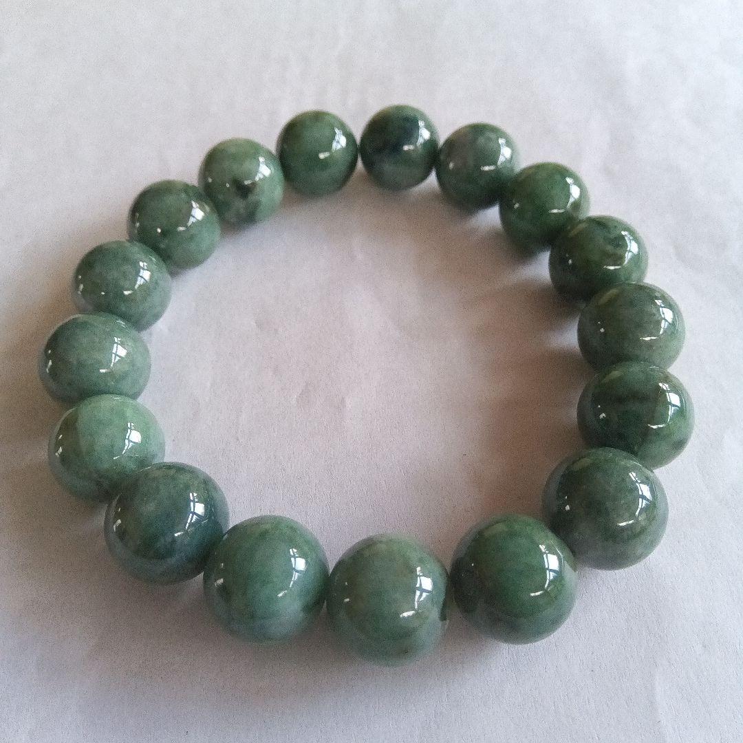 アップルパイ)希少、最上級品、国石、)糸魚川翡翠ブレスレット、12.5mm