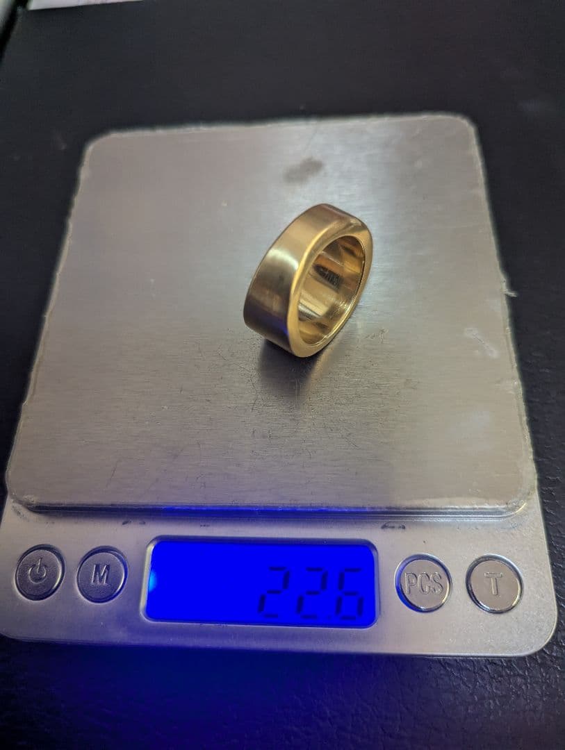 レトロ真鍮リング・菊紋真鍮リング・ゴールド印台リング・ジャンク品