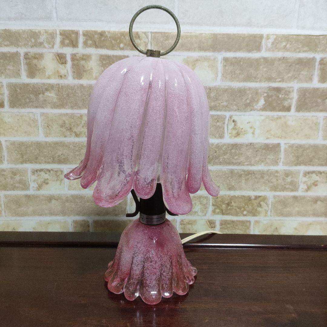 JUN-EN様専用】岩田工芸ガラス 気泡ガラステーブルランプ ピンク