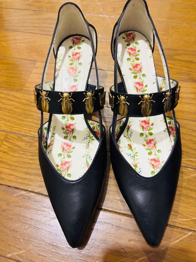 【値下】美品　gucci グッチ バンブーヒール　パンプス 37.5 ミケーレ 値下】美品 gucci グッチ バンブーヒール パンプス 37.5 ミケーレ