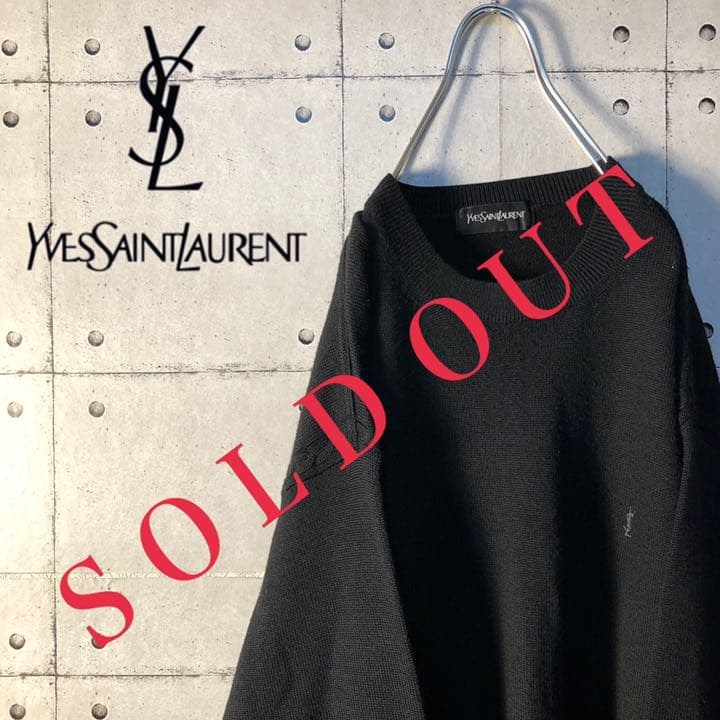 正規品】90s 日本製 福助 イヴサンローラン 刺繍 ウール 編み ニット