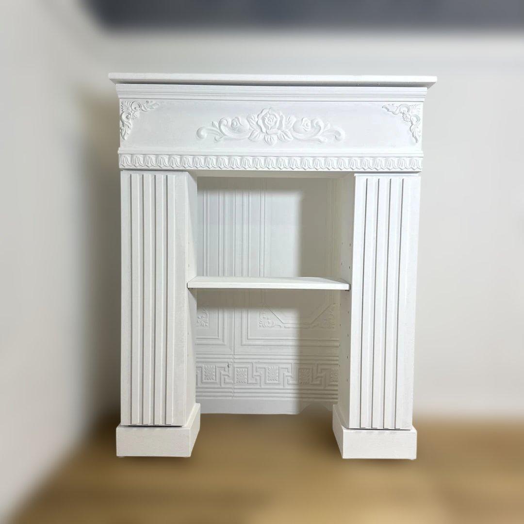 miマントルピース マントルピース ミニ 暖炉 飾り棚 ホワイト 韓国 シェルフ 幅60 高さ80
