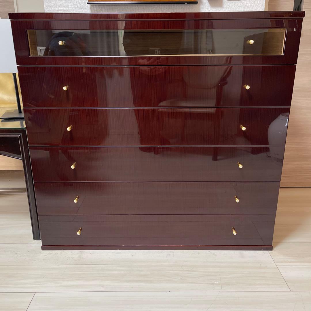 【MATUSOU】 府中家具 松創 ローズウッド 6段 チェスト 美品 MATSUSO 松創 フォルテ ローズウッド ダイニングテーブル 食卓テーブル