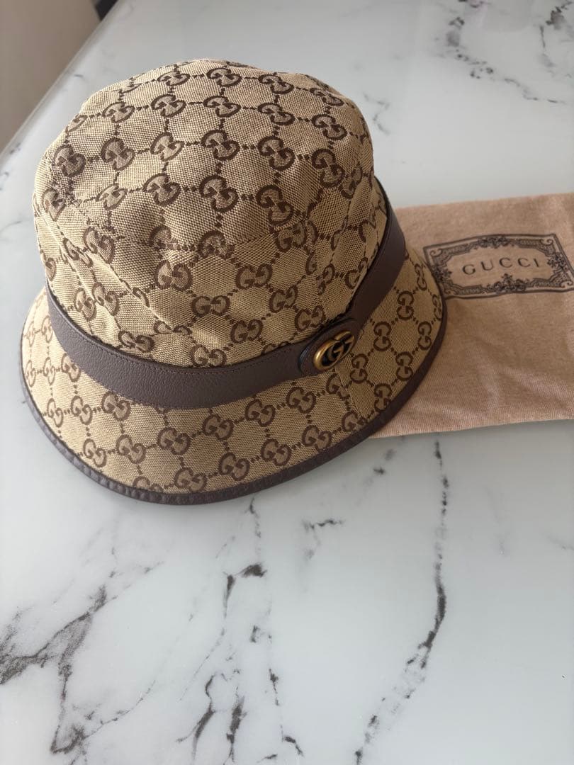 正規品】GUCCI バケットハット Mサイズ GGスプリーム - メルカリ