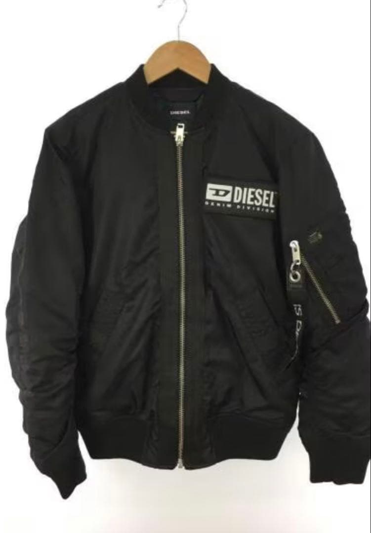 DIESEL MA-1ジャケット ブラック DIESEL ブラック MA-1ジャケット キラキラロゴ - メルカリ