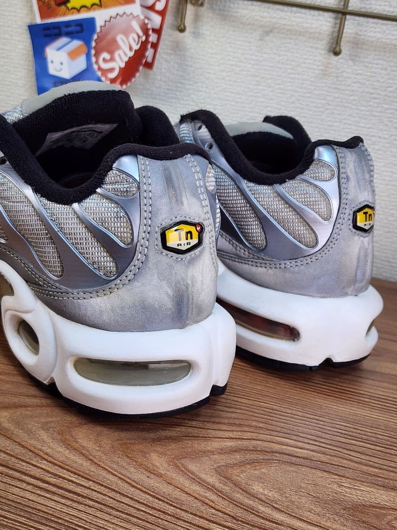 【希少カラー】NIKE エアマックスプラス 25.5cm 銀×赤 状態良好