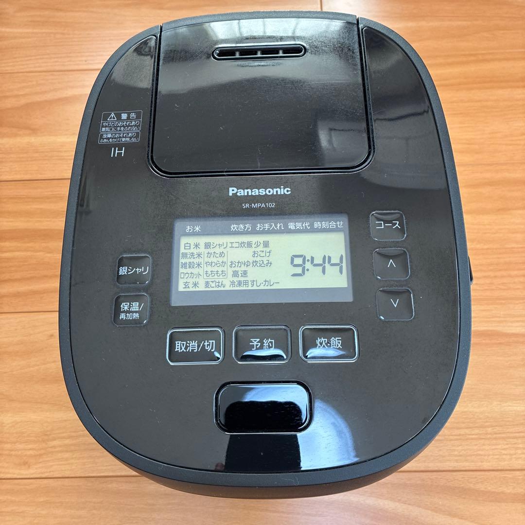 [美品]パナソニックIH炊飯器5.5￼合 SR-￼MPA102 2023年製 可変圧力IHジャー炊飯器 おどり炊き ブラック SR-MPA102-K [5.5合