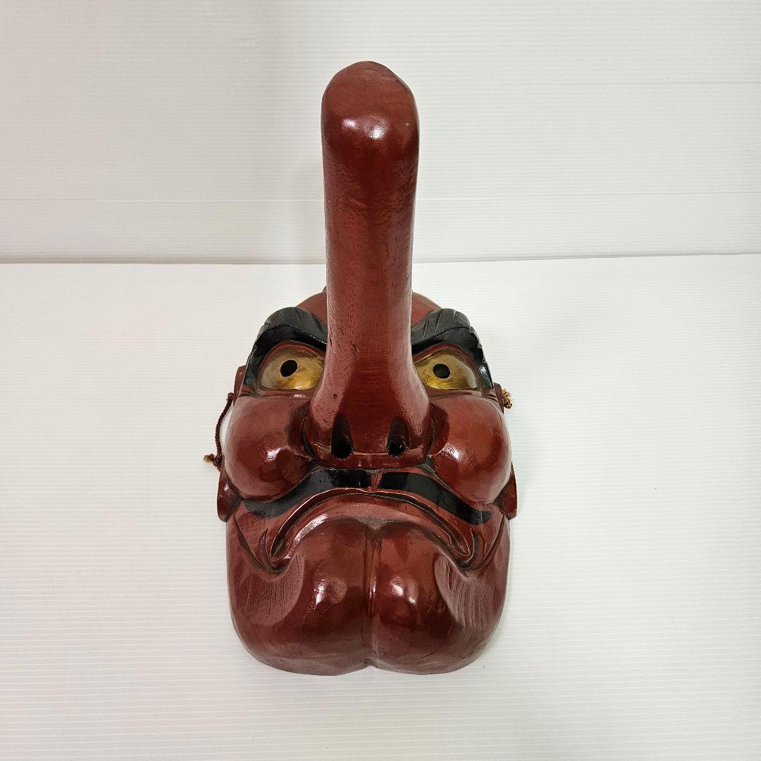 特大 天狗お面 天狗 面 お面 木製 木彫り 古民家 魔除け 縁起物 - メルカリ
