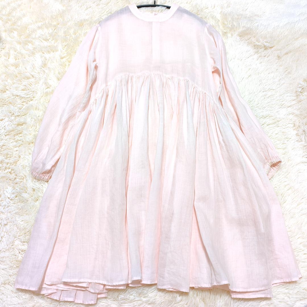 BEARDSLEY リネンギャザーチュニック リネン100% F ピンク - メルカリ