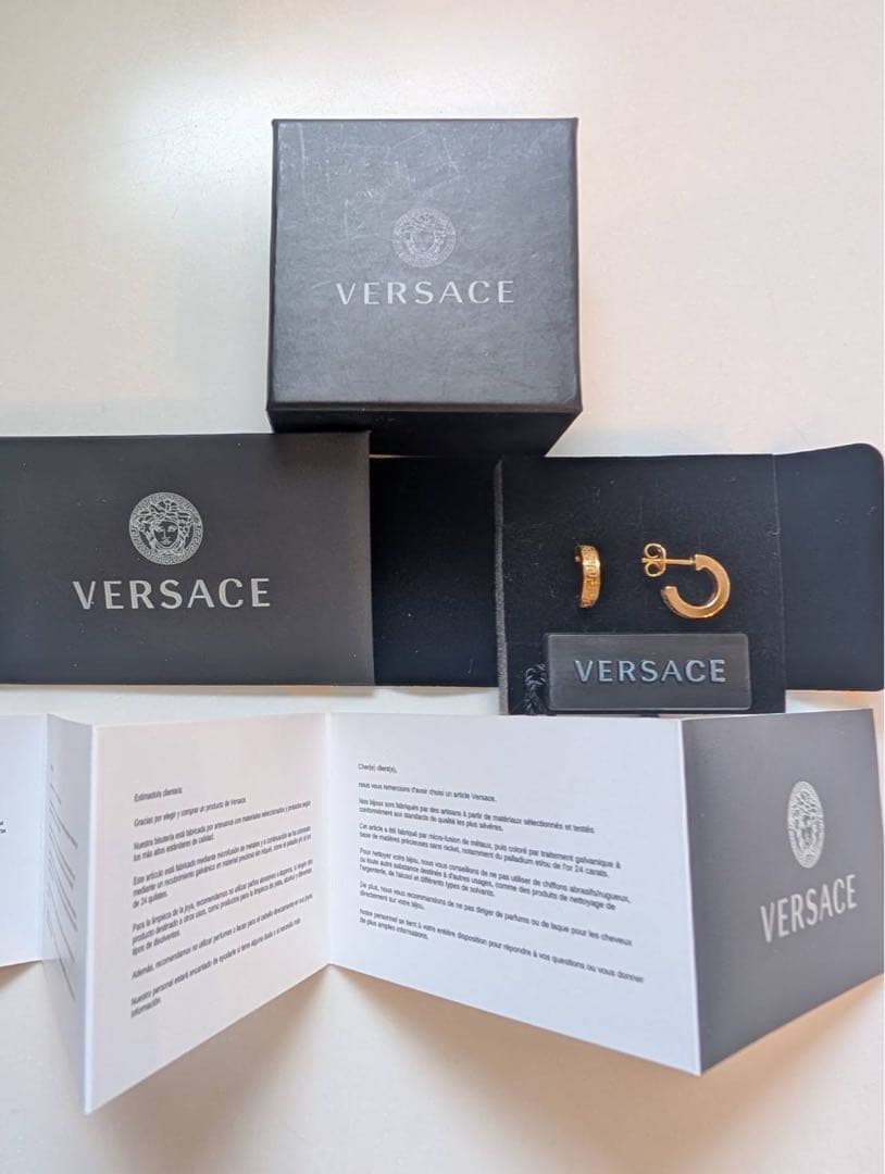 VERSACE グレカリングピアス ゴールド 両耳用 楽天市場】ヴェルサーチ ピアス グレカ ゴールド メンズ レディース