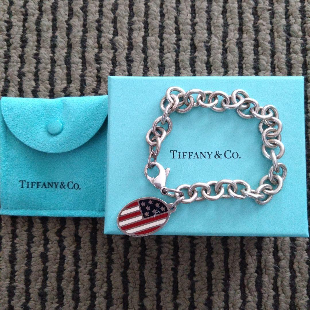 Tiffany & Co. アメリカ国旗 チェーンブレスレット Y【TIFFANY&Co.】アメリカ国旗 チェーン ブレスレット SV925 シルバー