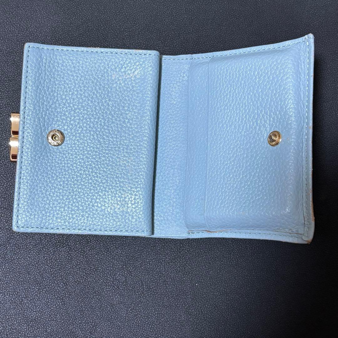 限定 皇居財布 がま口 二つ折り財布 ライトブルー 菊紋 - メルカリ
