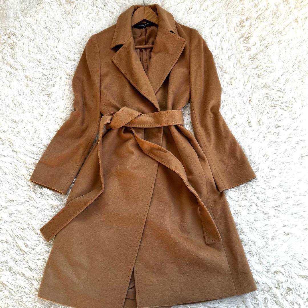 極美品✨ユナイテッドアローズ カシミヤ100% ベルテッドコート キャメル　L UNITED ARROWS（ユナイテッドアローズ）の「SOVEREIGN キャメル