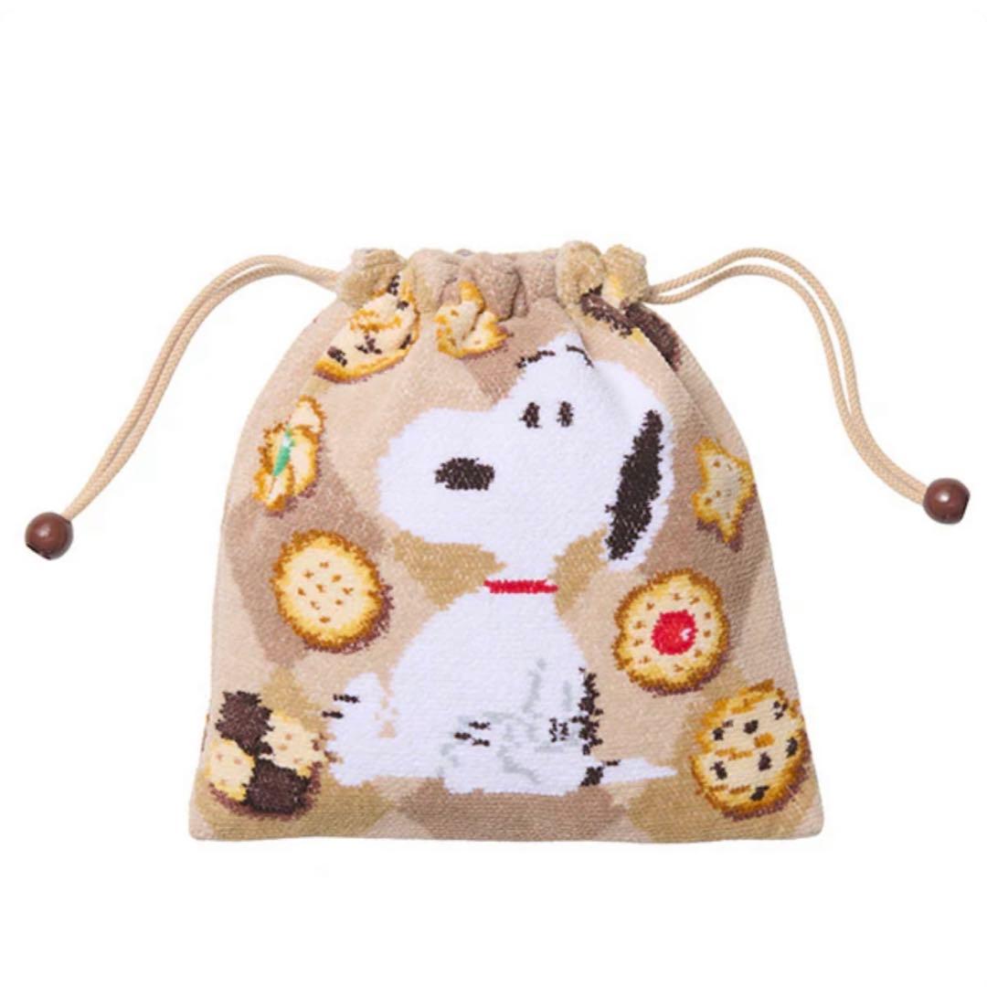 おかいものスヌーピー　フェイラー　巾着 スヌーピーデザインの「FEILER」に冬の新作登場！スヌーピーグッズの