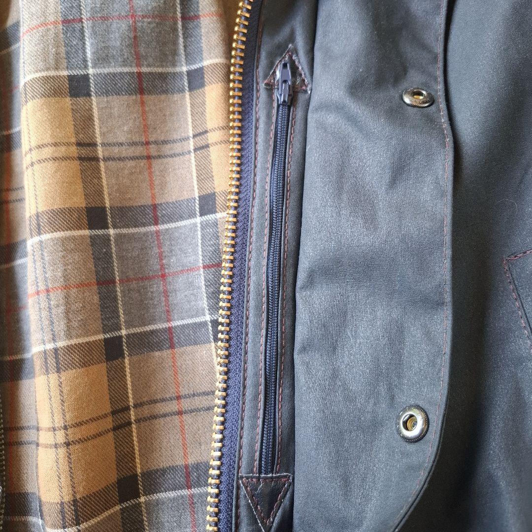 バブアーボーダーネイビーブラウンステッチ稀少!ほぼ新品 00,s 36