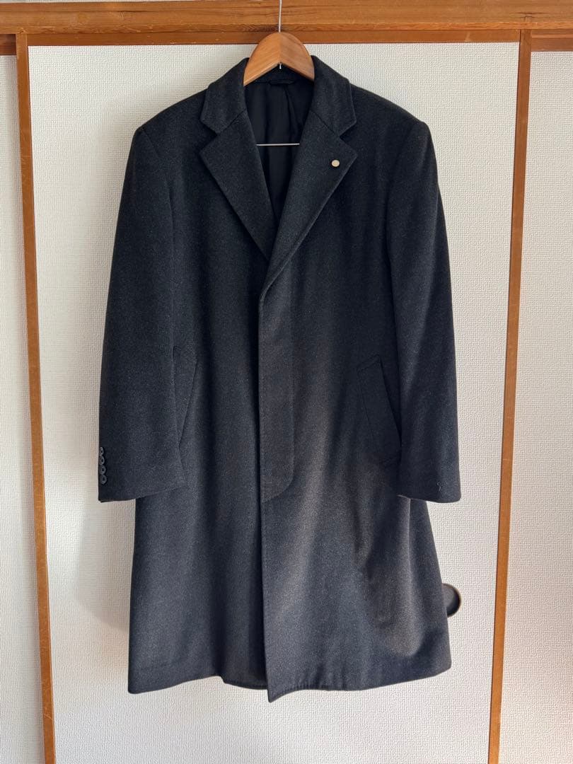 HERMES PARIS ダークグレー ヴィンテージチェスターコート HERMES（エルメス） ヴィンテージ チェスターコート ウール × カシミヤ