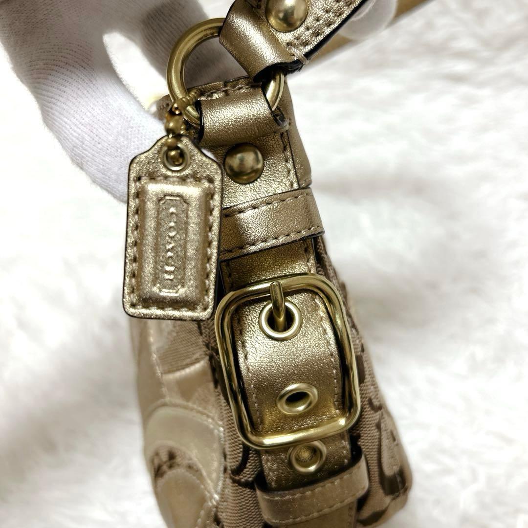 COACH コーチ パッチワーク ワンショルダーバッグ ゴールド 金色41886